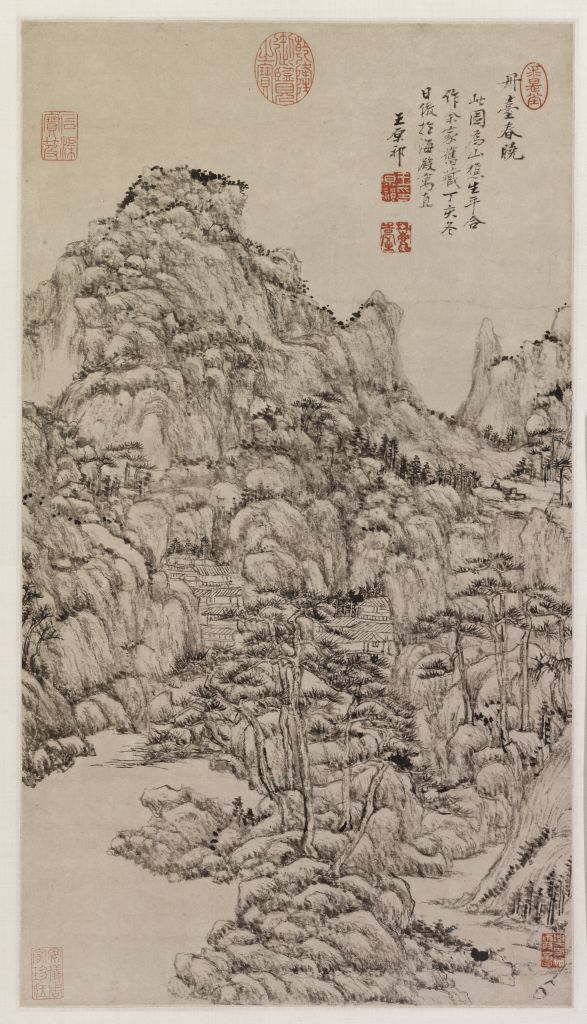 图片[1]-Wang Yuanqi Dantai Spring Dawn Map Axis-China Archive